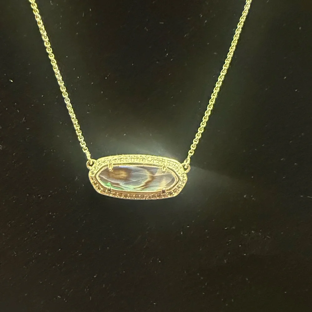 Kendra Scott Eva 14k Gold Multicolor Abalone 19” Pendant Necklace - Picture 6 of 12